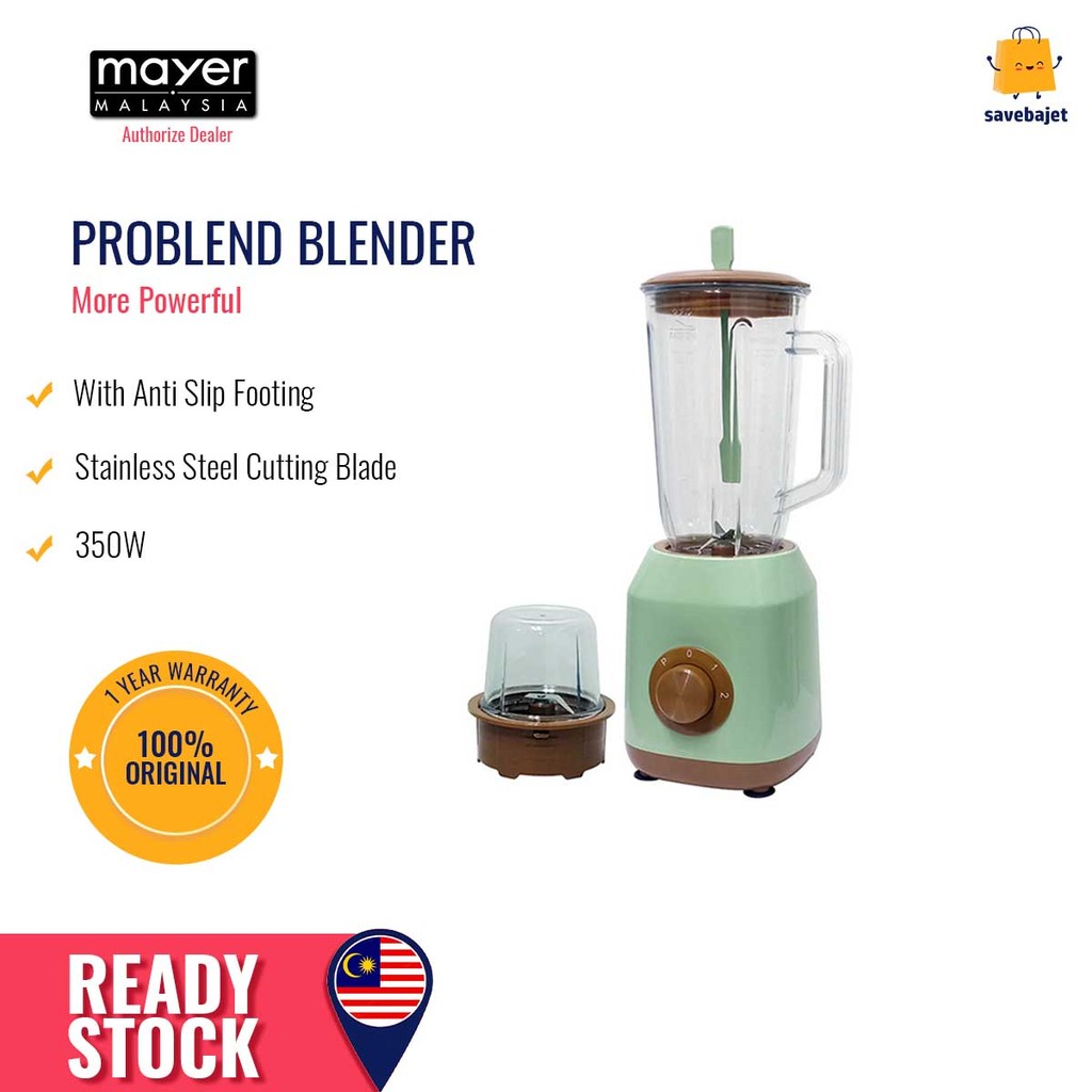 Mayer Mesin Pengisar Dengan Pengisar Kering - Blender Jar with Grinder 1.0L MMBL1023