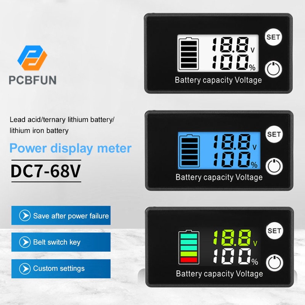 Quality Have Pcbfun 6133B DC7-68V LCD Lead-acid Li-ion Battery Capacity Indicator Voltage Meter Purpose Premium - Image 3