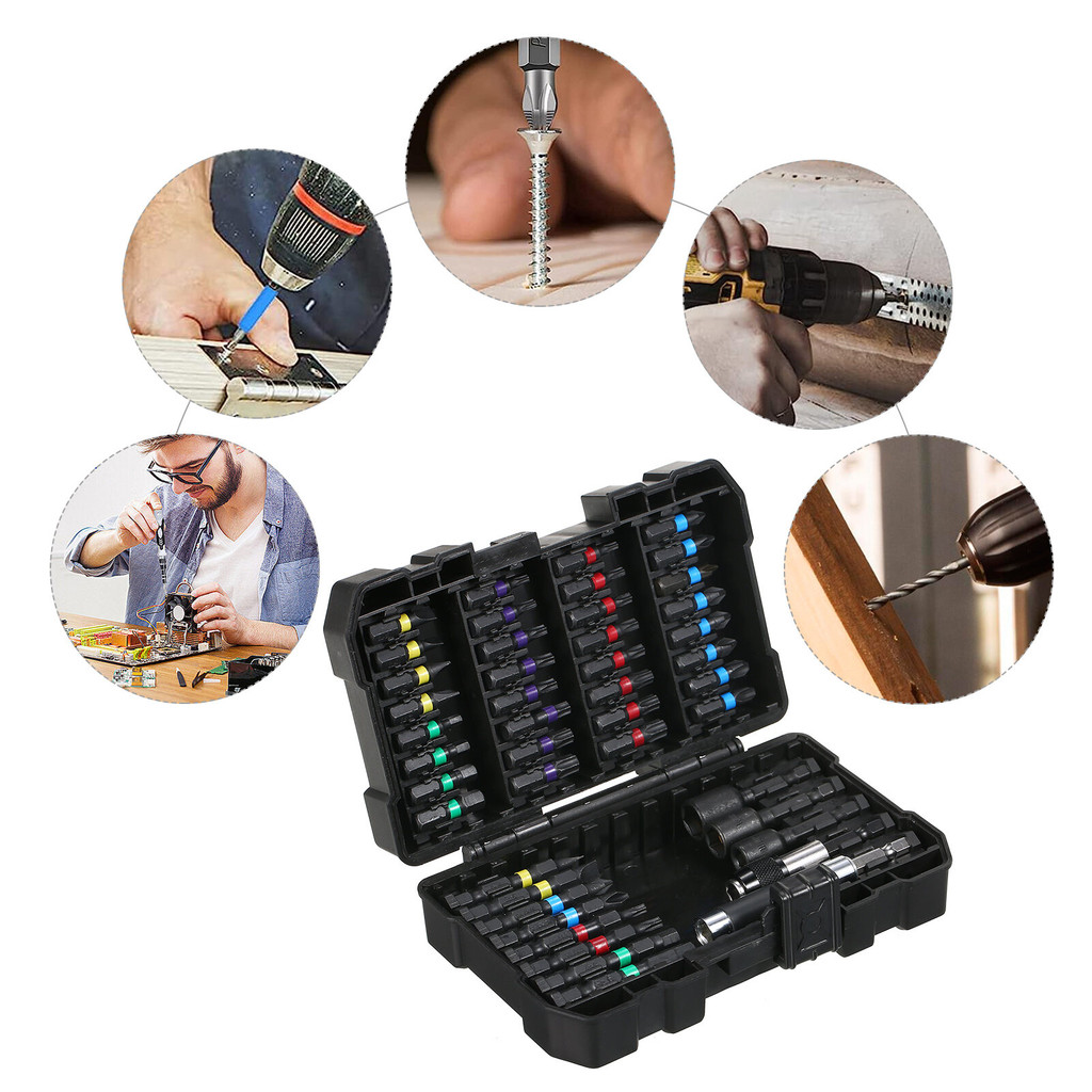 Heavy Hardware 45PCS Drill Bit Set Screwdriver Impact Driver Wood Metal Steel Security Bits P Duty - Image 4