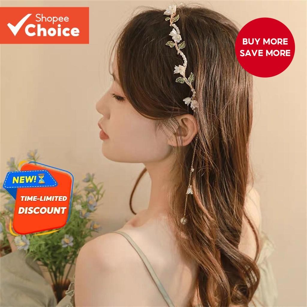 Elegant Artificial Pearl Leaf Headband Perfect Hair Accessory for Weddings Bridesmaids