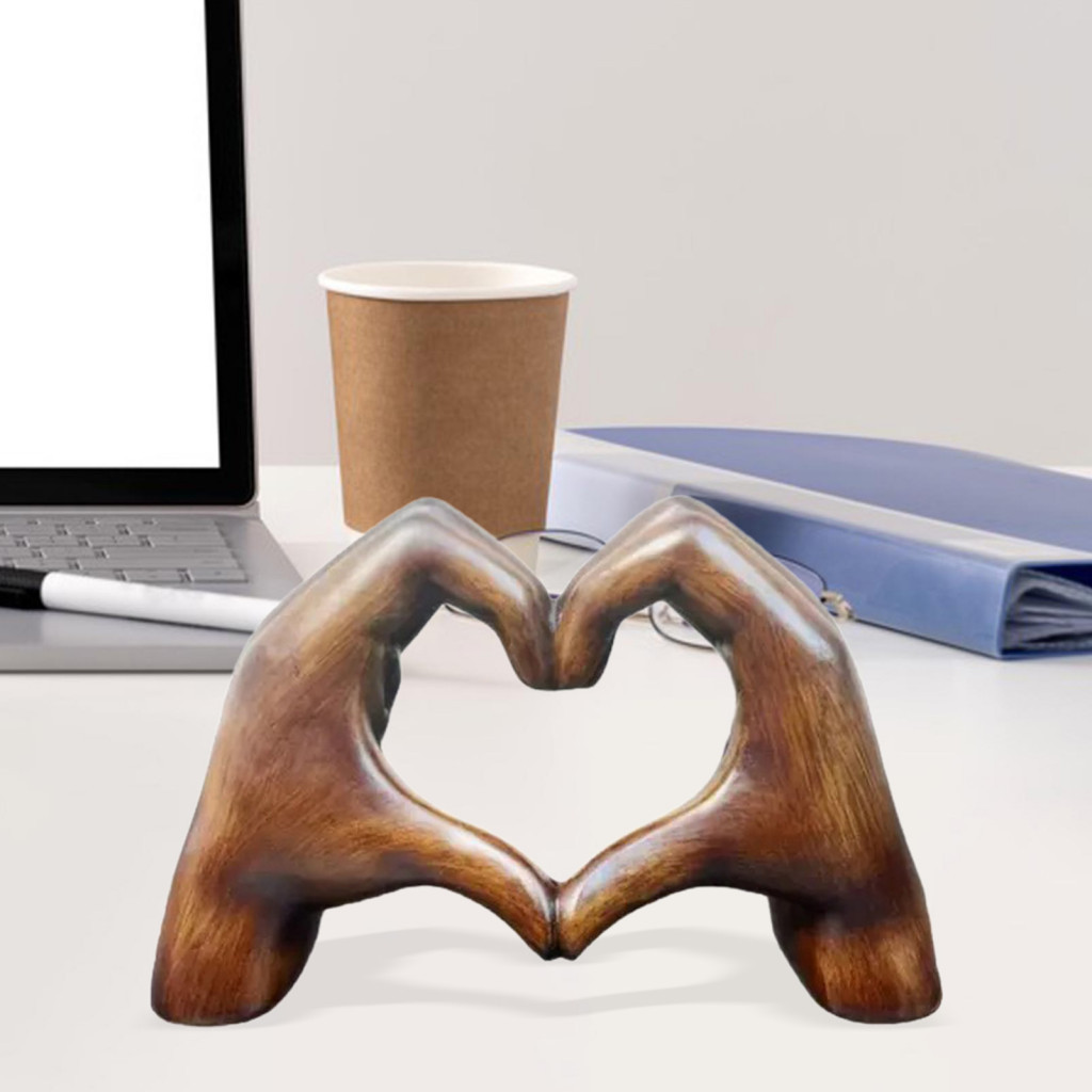 Purpose Essential yakhsu| Heart Shaped Hand Decor Love Figurine Resin Sculpture Statue Home Office Christmas Multi - Image 4