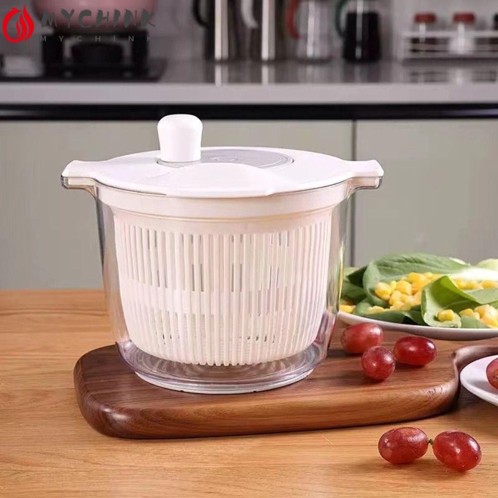 CHINK Salad Spinner Salad Dryer, 2 in 1 Large Capacity Vegetable Dehydrator Drainer, High Quality Household Multifunctional Food Strainer