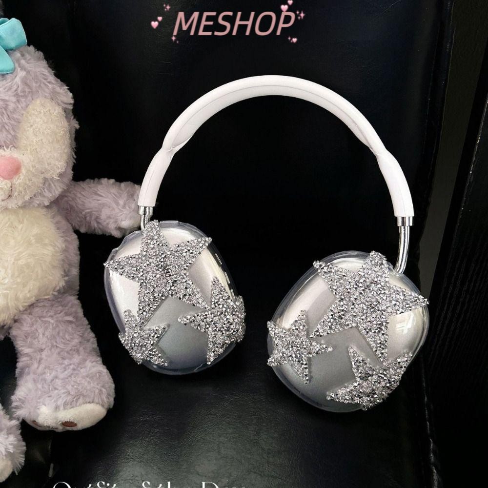 ME-BEAUTY Earphone , TPU Shiny Stars Protective , Transparent Soft Anti-Scratch Headphone Cover for Airpods Max