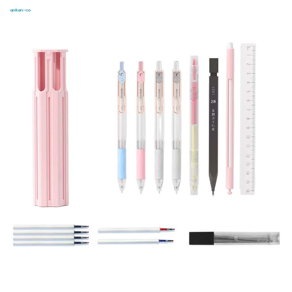 Versatile Have qnkan Durable Pen Case Stationery Organizer Hexagonal Card Slots Independent Holder Portable Penci Rel... - Image 5