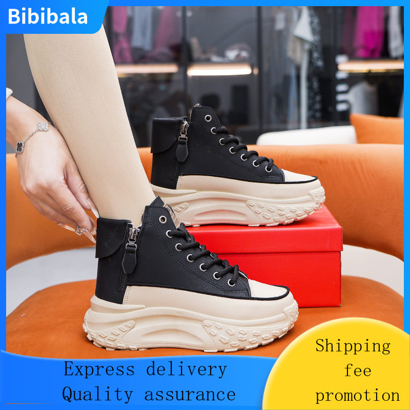 Ankle boots, high-top shoes, new styles, thick-soled sports and casual shoes, white sneakers for women, anti-slip, with inner height increase, Doc Martens, TBNK