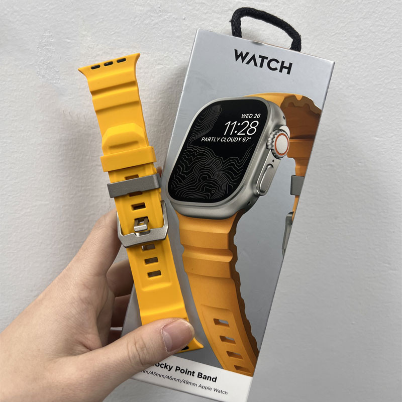 [Local Stock]Silicone Strap Sports Bracelet Band For iWatch ultra Ultra2 Apple Watch 10/9/8/1/2/3/4/5/6/7 46mm 49mm 45mm Titanium Metal For Watch 41mm 44mm 40mm 38mm 42mm