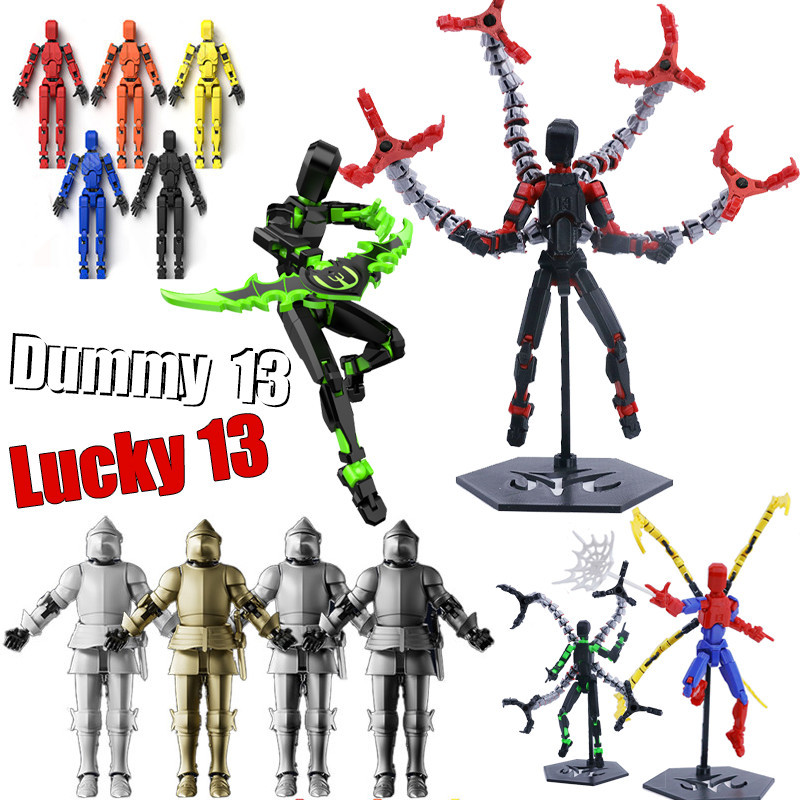 DIY Lucky 13 Action Figure Spider-Man vs doctor octopus Dummy 13 Robot Model movable joints T13 Toy