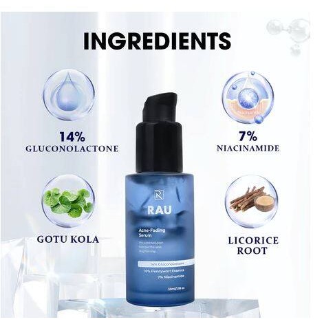 Rau acne fading serum for Reduce Pitted Acne Scars / serum parut jerawat belubang untuk lelaki