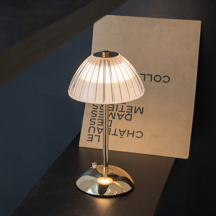 Lampu Meja Sentuh Nordic Crystal Touch Table Lamp Creative Living Room Bedroom Bedside Wireless Rechargeable Desk Lamp Study Reading Light