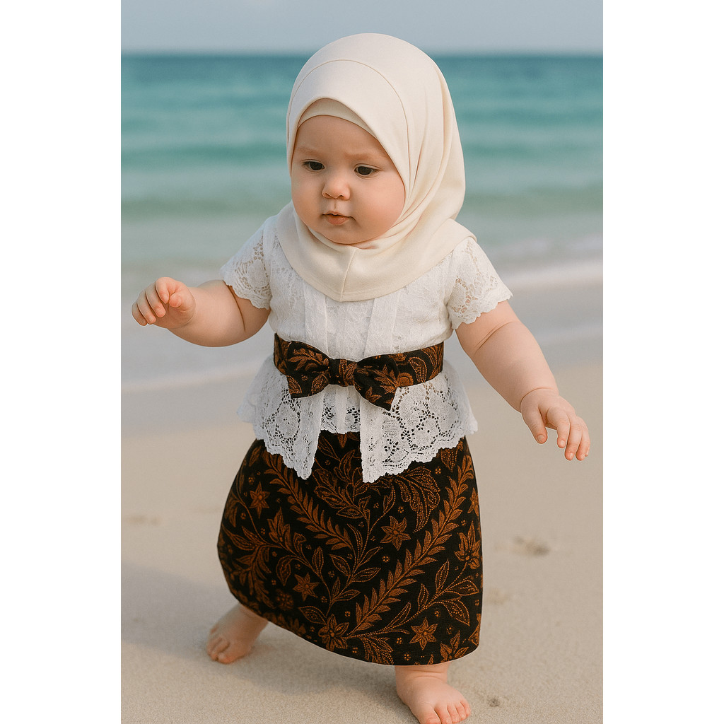Setelan kebaya bayi dan anak peplum furing