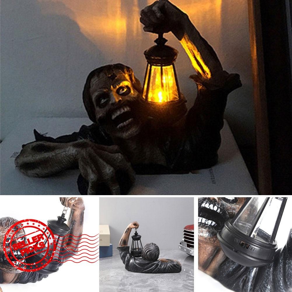 Halloween Zombie Crawling Horror Decor, Scary Led Lantern Light Figurine Zombie Lights R3j6