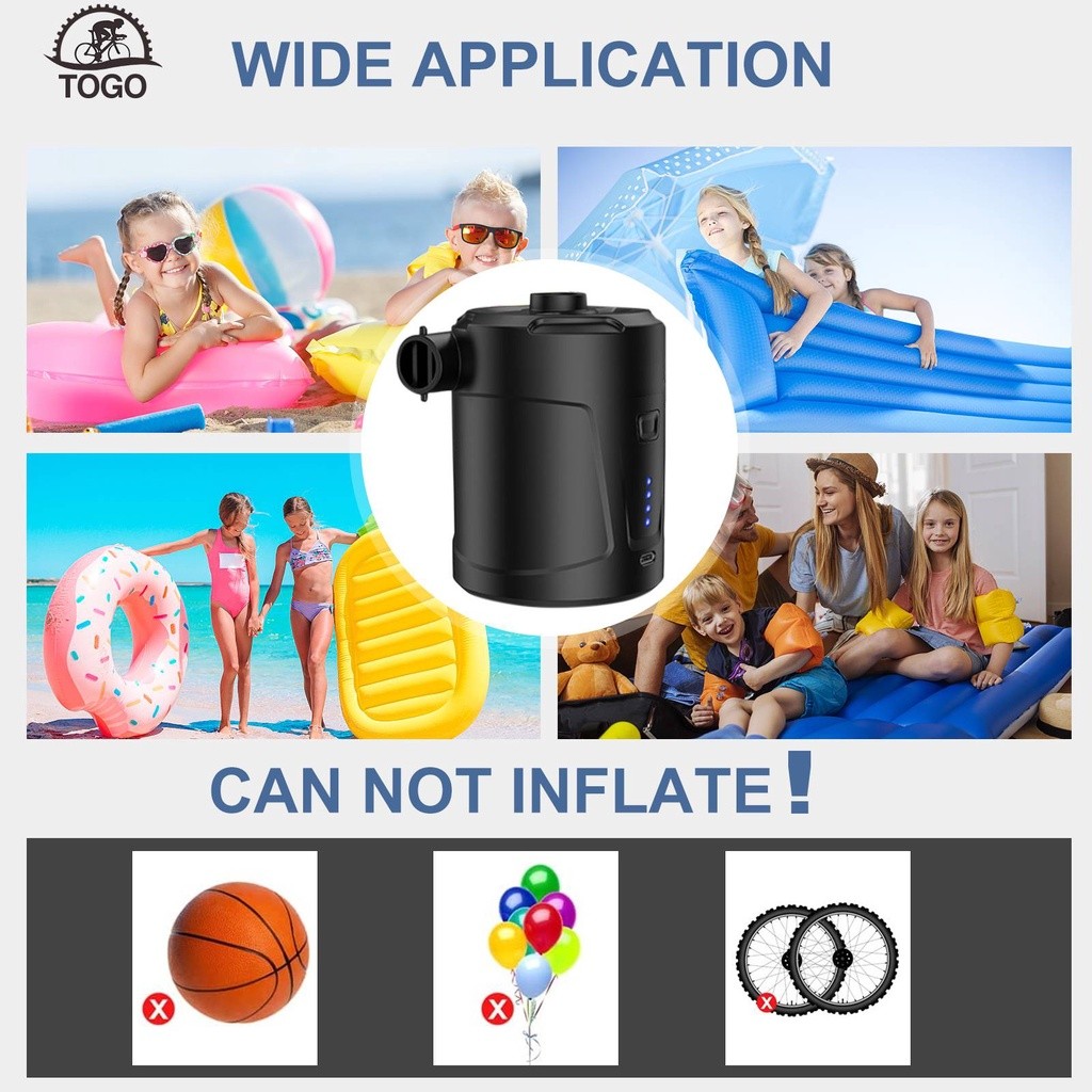 Essential Must Electric Mini Air Pump Mattress Mat Beds Inflate & Deflate Camping Outdoor Inflator Swimming Ring Vacu... - Image 2