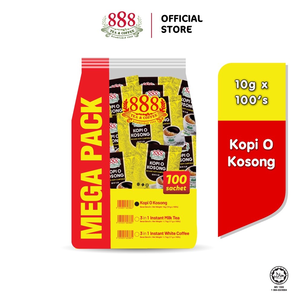 888 Black Coffee/Kopi O Kosong (10g x 100's)