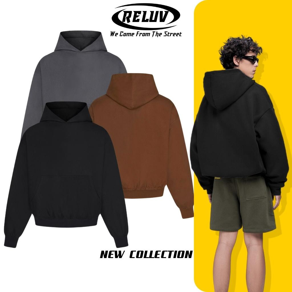 Quality Premium RELUV Local unisex plain boxy hoodie foreign felt 3 colors Jacket crop top form men w Purpose Have - Image 2