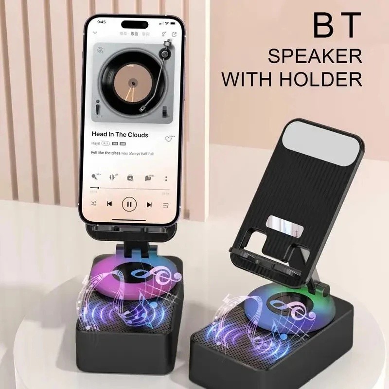 3000mAh 3in1 Bluetooth Speaker Wireless Speaker Phone Power Bank Foldable Phone Stand With Anti-Slip Pads For Video