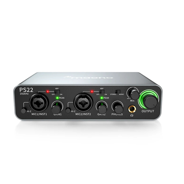 MAONO PS22 ProStudio Audio Interface USB Sound Card for Recording Music Production Podcast YouTube S