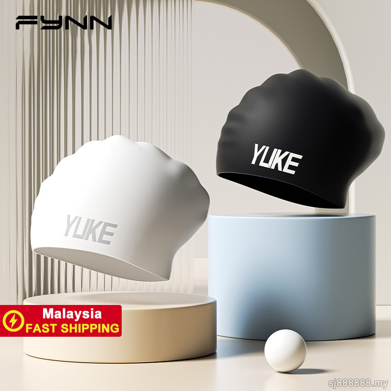 FYNN Swimming Cap Adult Waterproof Soft Comfort Women Man Pool Surf Training Gear Ready Stock