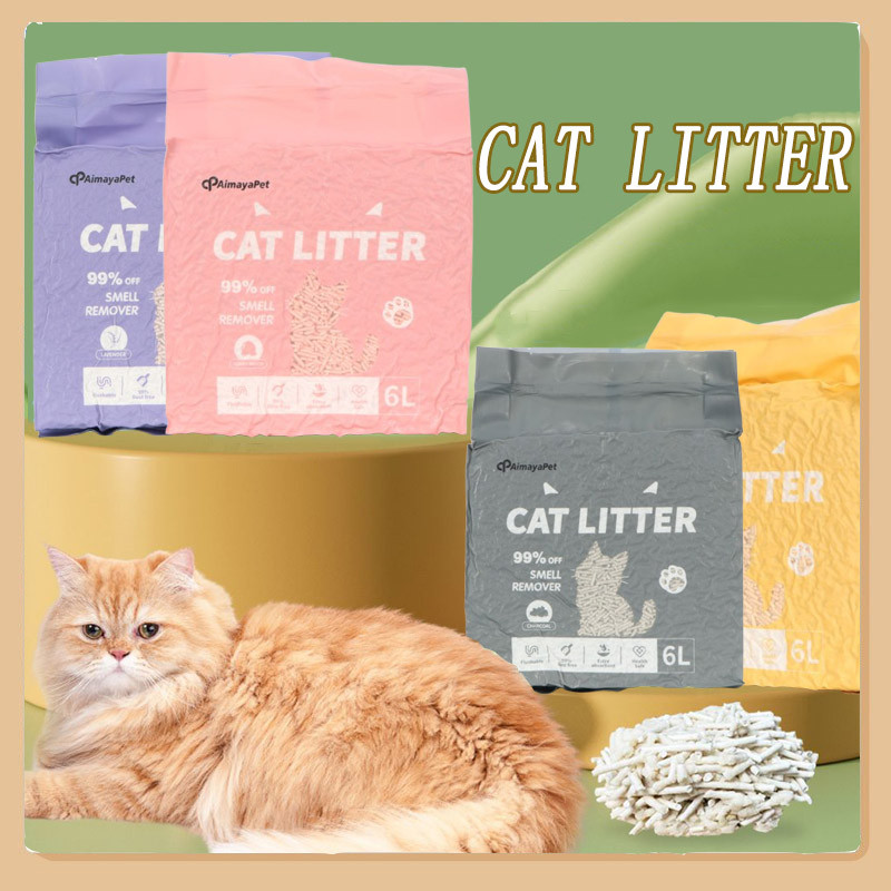 6L Premium Tofu Cat Litter Quick Clumping Non-Perforated Deodorant Cat Sand Toilet Kucing