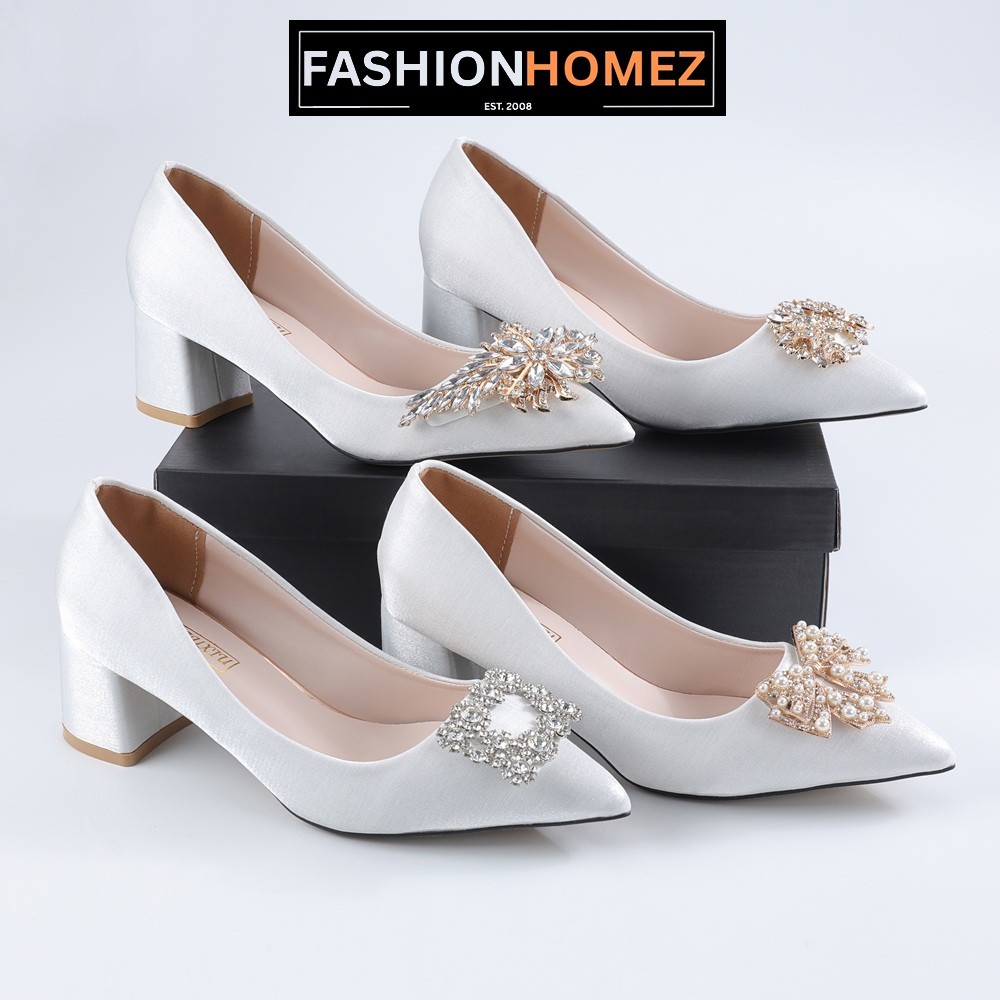 Wendy Fashionhomez 8225-H Kasut Kahwin Saloma Wedding Chunky Heel/Bridal Shoes (saiz 34-42)-PLUS SIZE