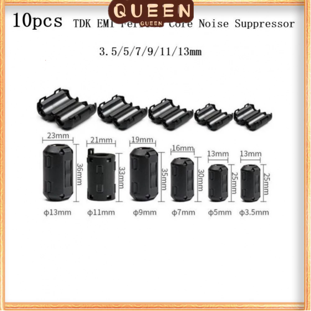 Premium Durable 10xTDK Ferrite Core Noise Suppression Filter Ring Option Cable Clip Wire RFI EMI Purpose Must - Image 3