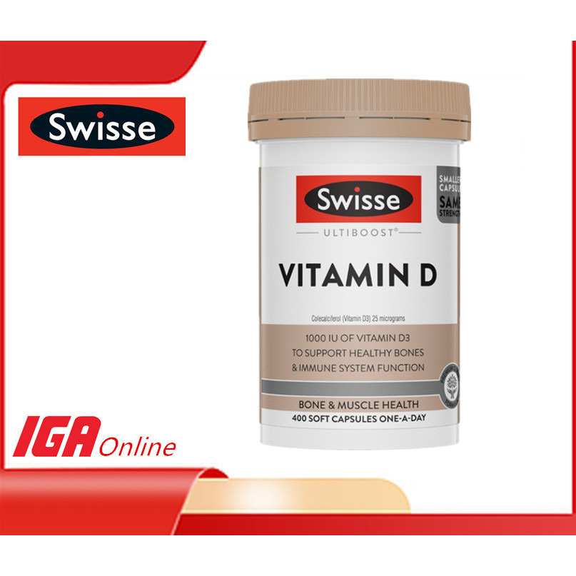[EXP 01/2028] Swisse Ultiboost Vitamin D Bone Health ( 400 Capsules ) ( Made in Australia )