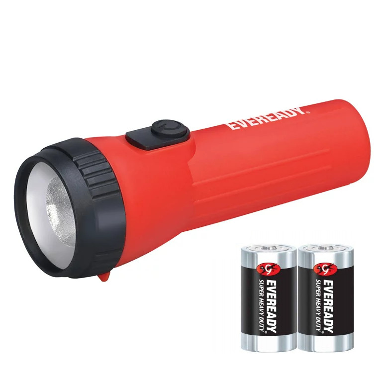 Eveready LED Torch Light Flashlight AA / D Battery Type Lampu Suluh LED [Includes 2x Batteries] Emer