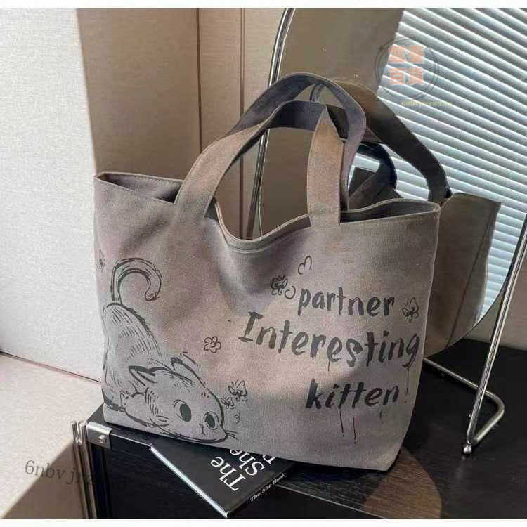 Shopee Featured Direct Supply Casual Large-Capacity Canvas Tote Bag Female 2025 Fashion Outing Portable Shopping Pass Shoulder