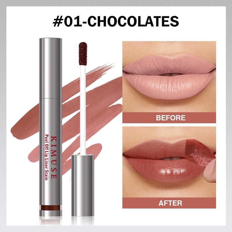 Multi Purpose KIMUSE Peel Off Lip Liner Stain 12 Hours Long Lasting Cosmetic Waterproof High Pigmented Tint Durable - Image 2