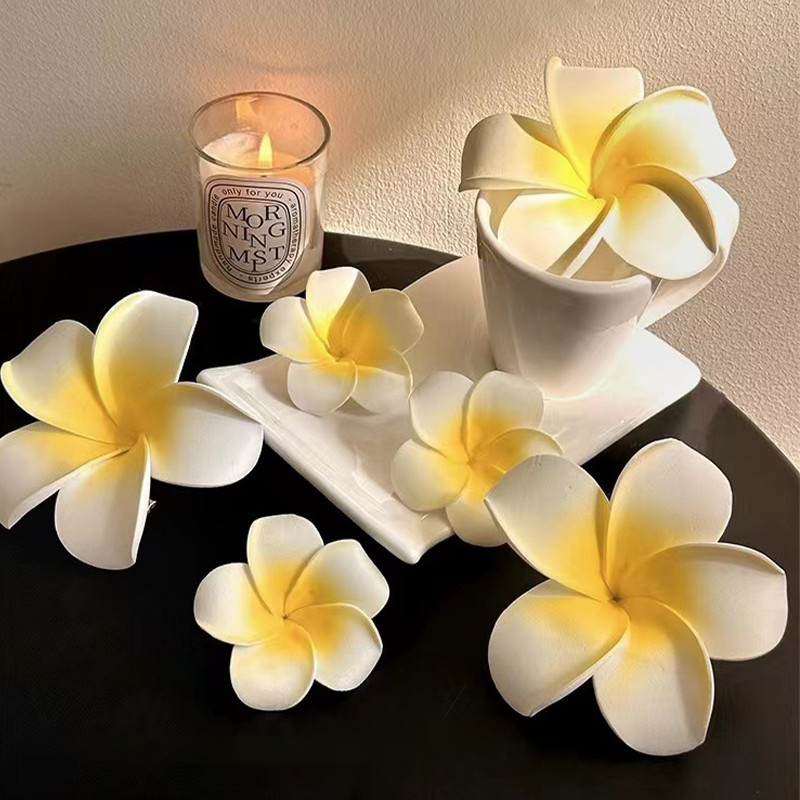 Hawaiian Plumeria Egg Flower Hair Clips Hairpin Side Bangs Tropical Beach Party Plumeria Penyepit 发夹