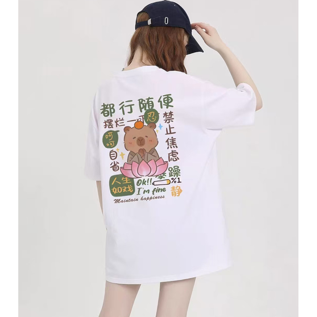 （✨24Hour shipping✨）Maise STUDIO 2025 Korean Style New 100% Cotton Short Sleeve T-shirt Women Plus Size Tees Loose