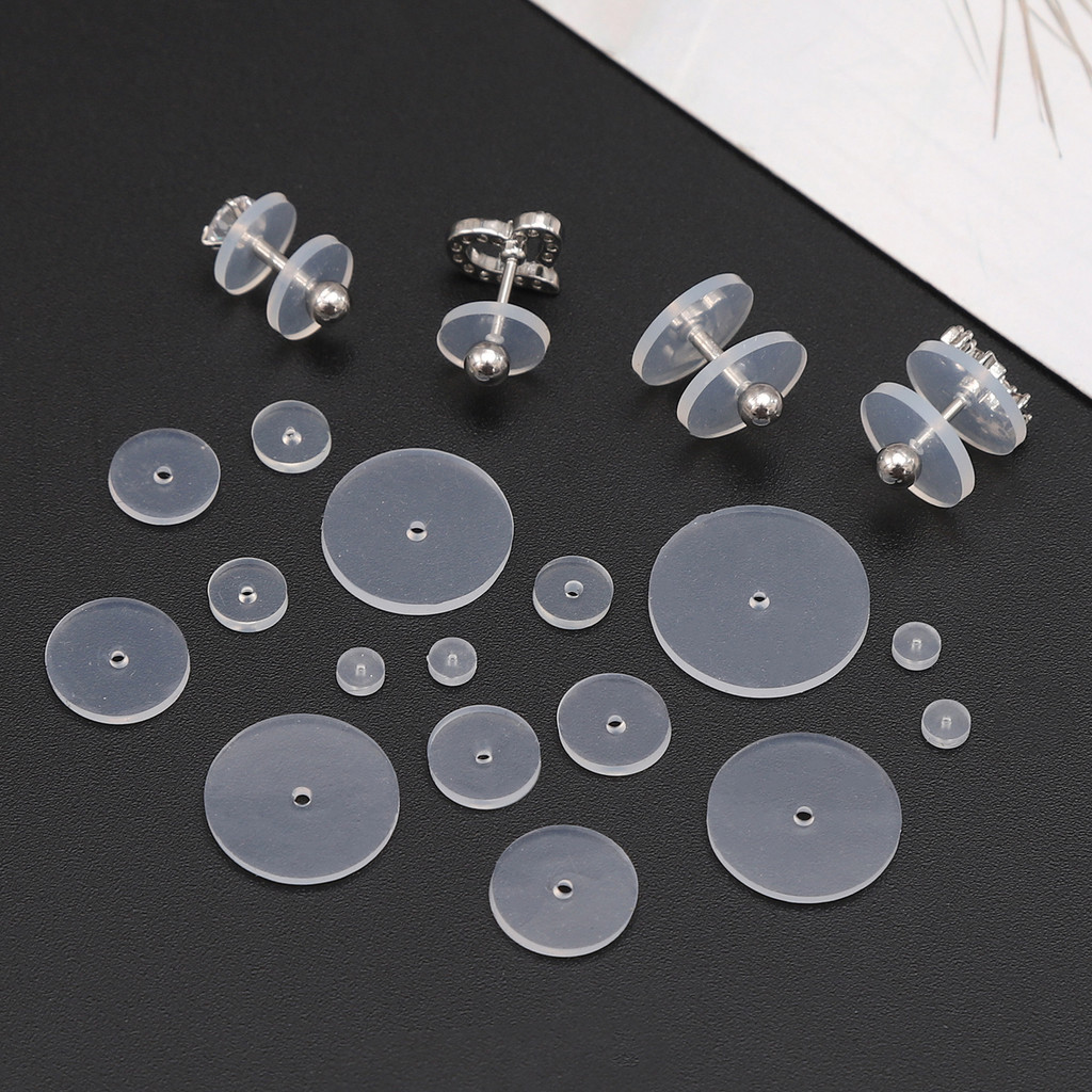 6-10 pieces Silicone Transparent Eco-Friendly Ear Pads Earrings Jewelry Accessories
