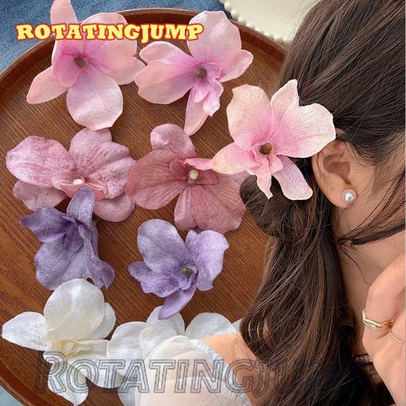 Magnolia Flower Duckbill Clips - Dress Up Hair Accessories - Headwear - Simulated Flower Hair Clip - Sweet Faux Floral Hairpin - Girls Barrettes