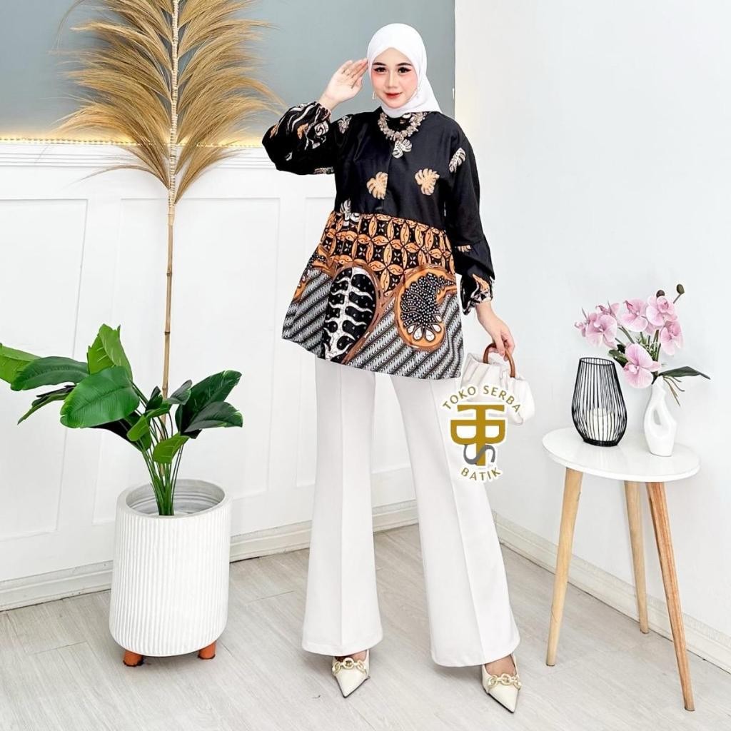 Durable Quality ATASAN BLOUSE BATIK LENGAN BALON UKURAN (M L XL XXL) WANITA - Image 4