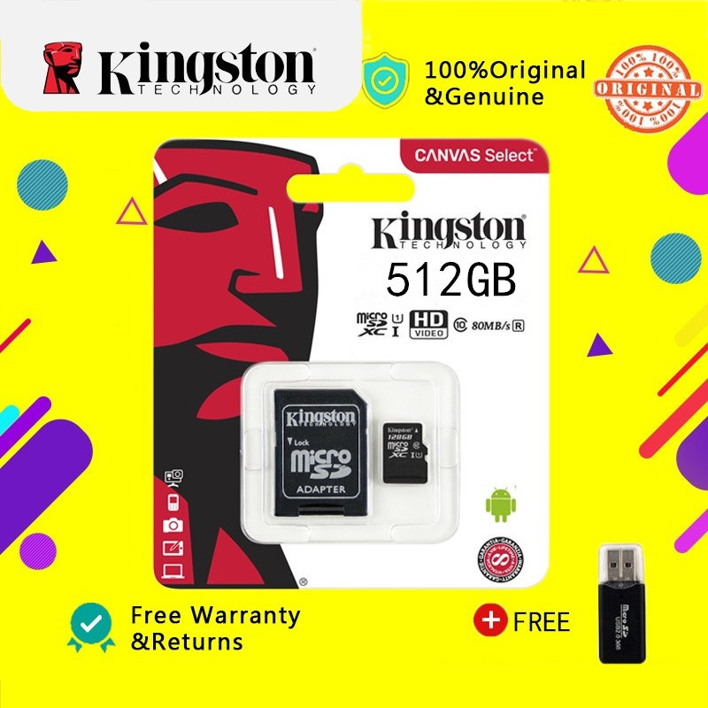 512GB Kingston Micro SD Card Memory Card Class 10 100MB/s 16GB/32GB/64GB/128GB TF Card For drone CCTV Dashcam