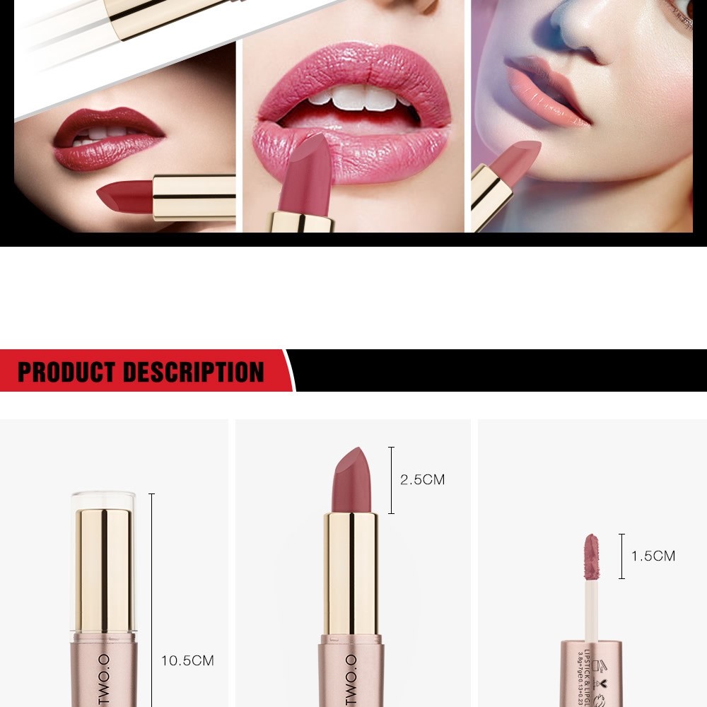 O.TWO.O 12 Color Easy to Wear Matte Lipstick & Lip Gloss
