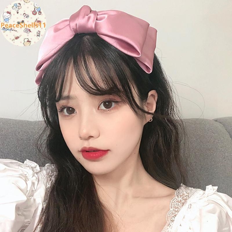 PeaceShells New Big Bow Trim Headwear Women Girls Vintage Hairband Hoop for Hair Accessories VN