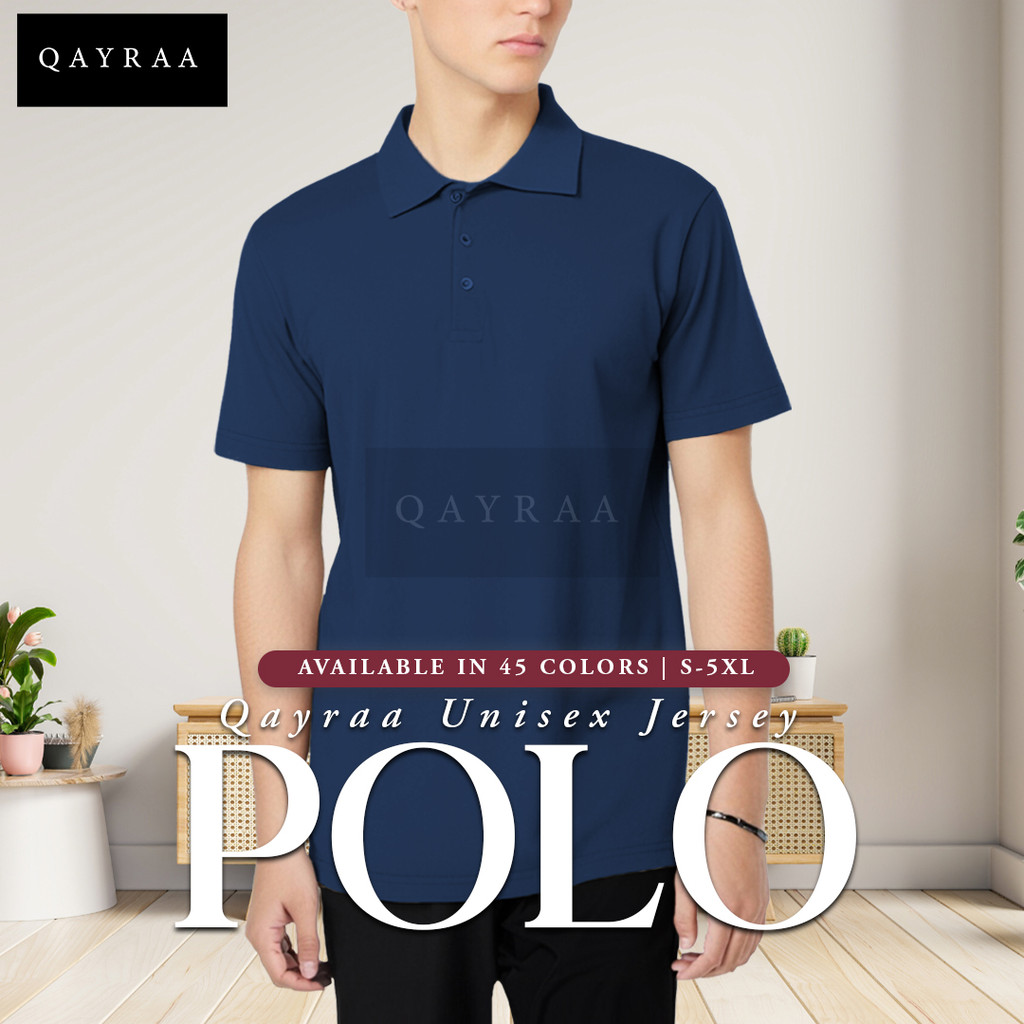 QAYRAA P1 Polo Tee Unisex Microfiber/Jersi Berkollar - Size S-5XL/Red/Black/Maroon/Grey/Navy Blue/Green/Purple/Khaki