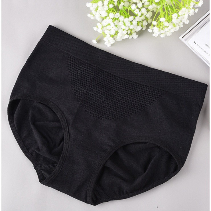 Versatile Essential 3D Honeycomb Warmer Underwear Seamless Mid-Waist Ladies Abdomen-Lifting Hip-Lifting Body Briefs W... - Image 3