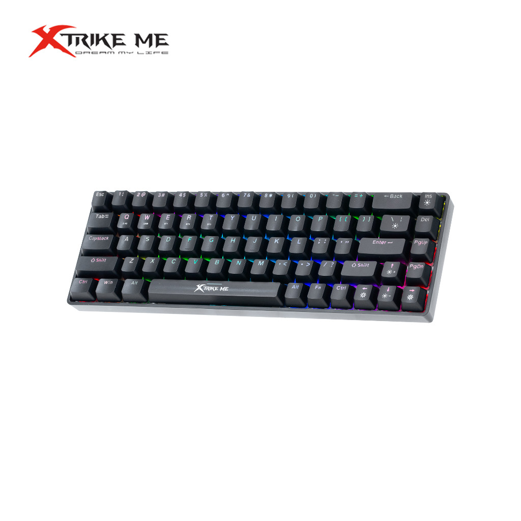 XTRIKE ME GK-994W TRI-MODE WIRELESS MECHANICAL RGB GAMING KEYBOARD - 68 KEYS / 2000MAH / RED SWITCH - BLACK / WHITE