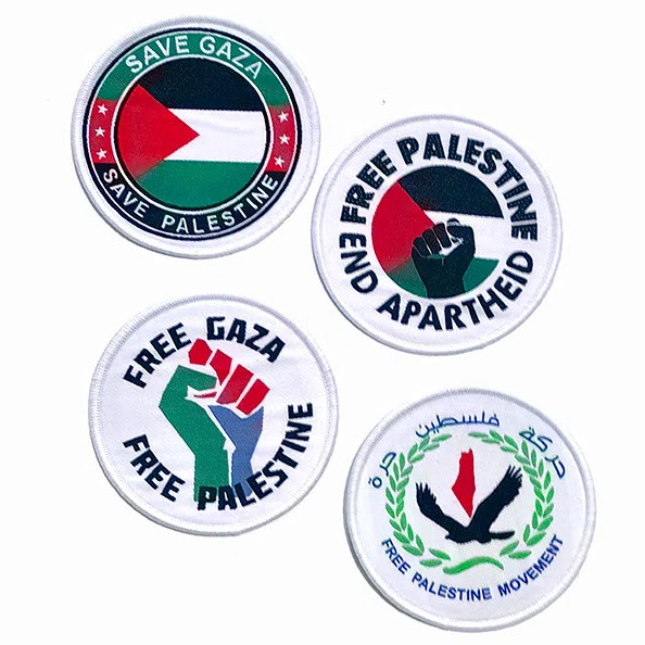 [Custom Velcro patch]HK.Free Palestinian flag embroidery seeks peace morale 3D Velcro Patch /Badges/armband/Emblem Decorative For Jackets Jeans Backpack cap
