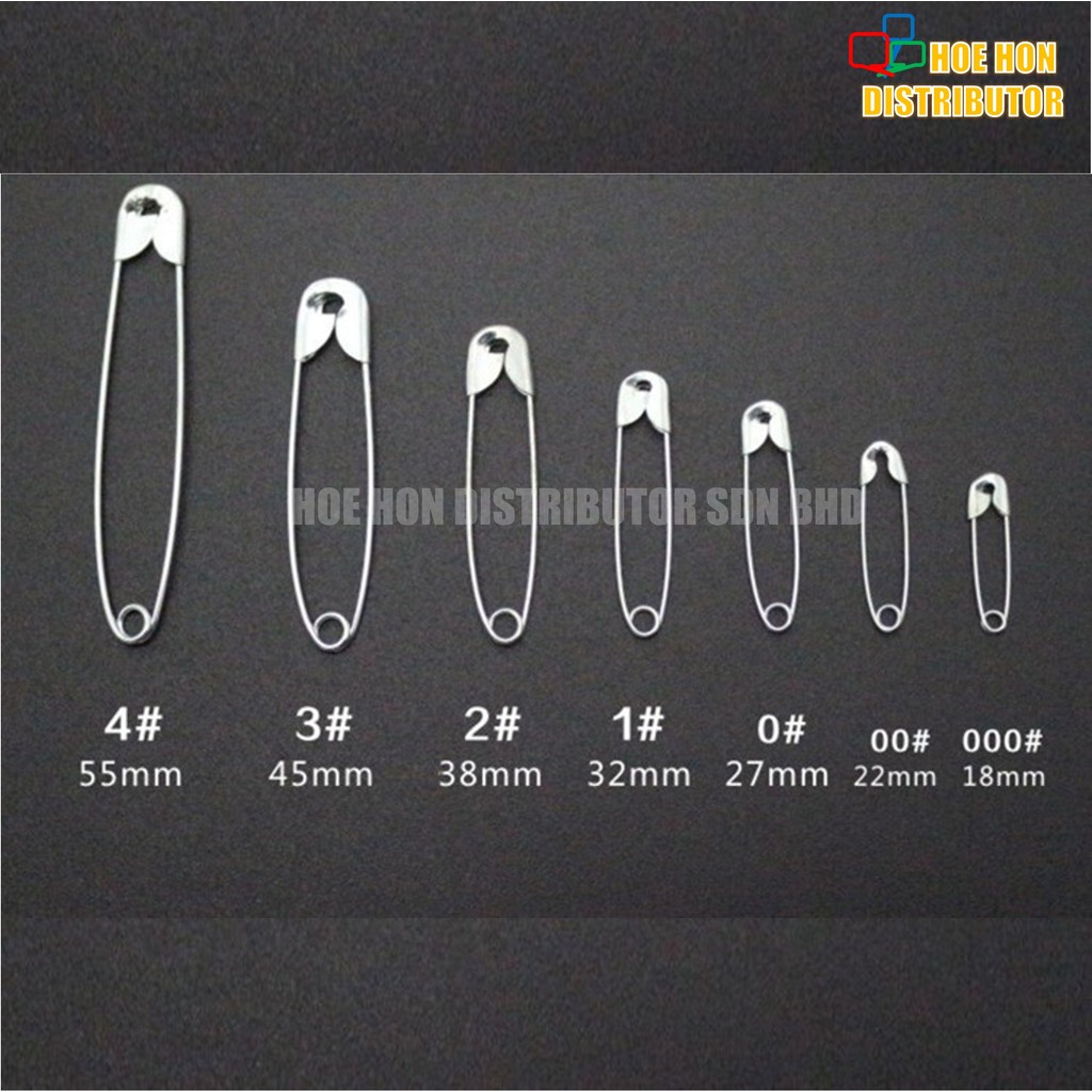 Multipurpose Safety Pins Size 000 1 2 3 4 5 / 18mm 22mm 28mm 32mm 38mm 46mm 56mm