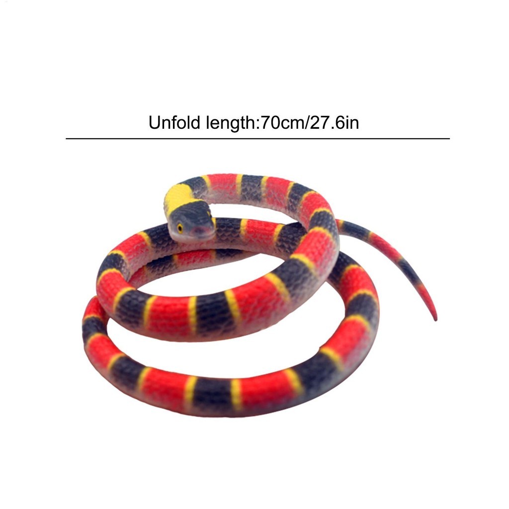 Realistic Snake Prank Toys 70cm Rubber Snake Fake Snake Toy for Halloween Prank Toys Party Favors aopoimy