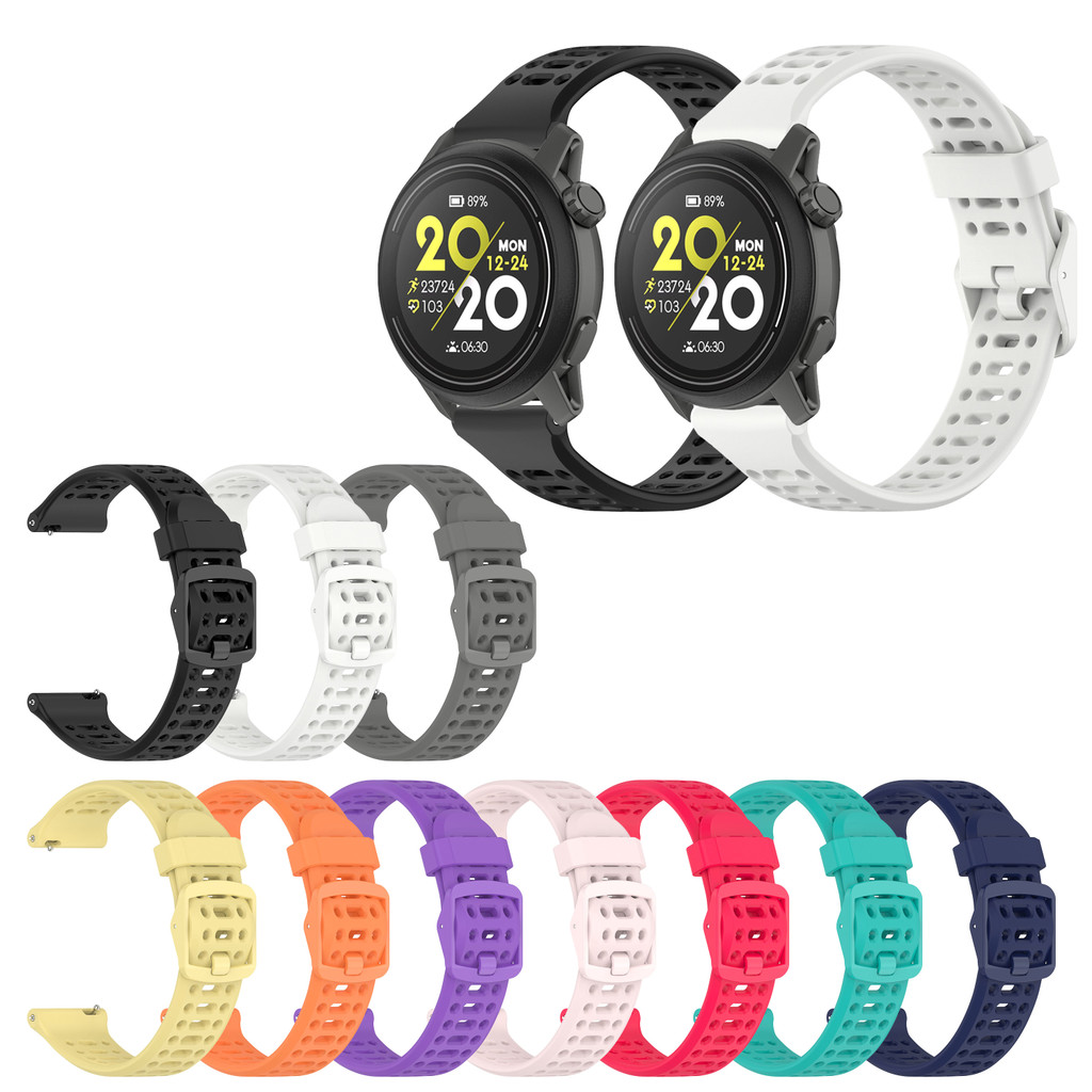 20mm 22mm Silicone Strap for COROS PACE 2 3 4/APEX 2 Pro/APEX Pro/APEX/APEX4/42mm 46mm/VERTIX Soft Smart Watch Band Breathable Porous Candy Color