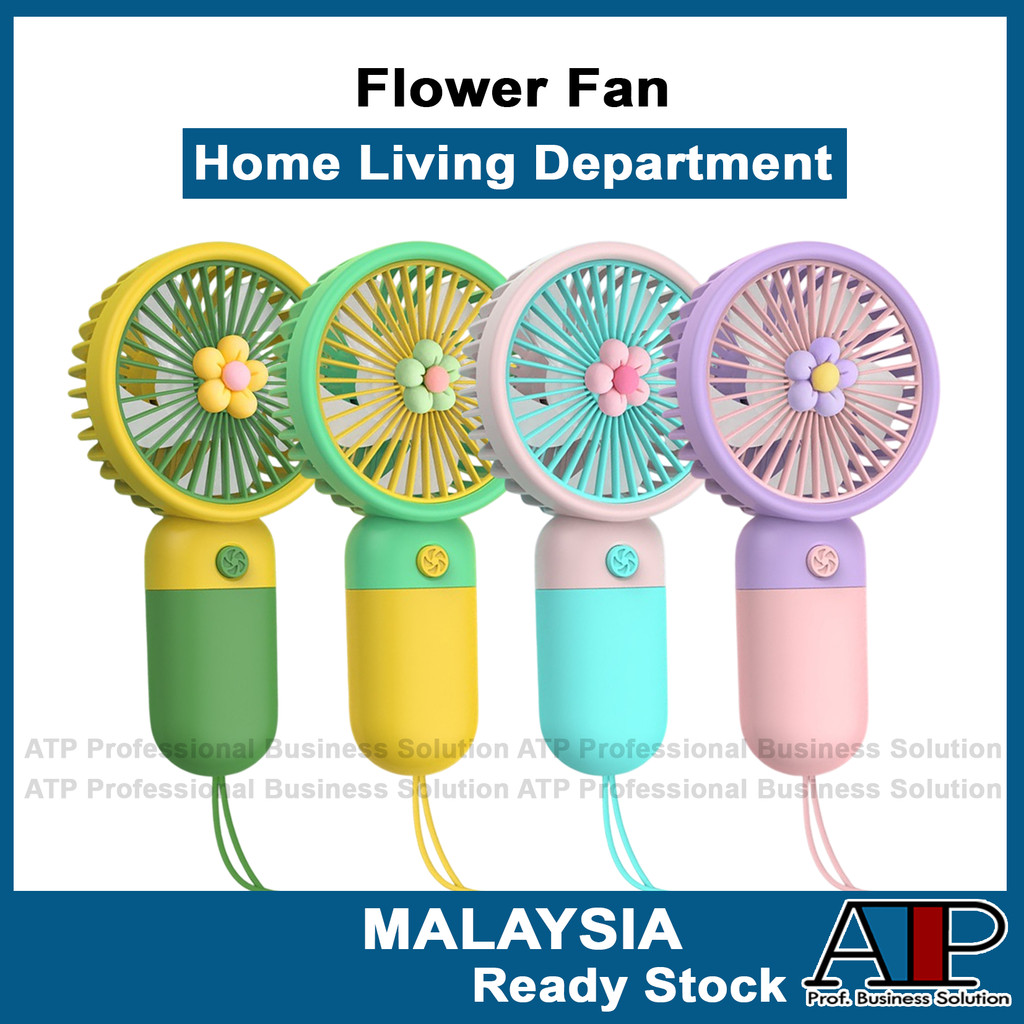 Travel✈️ Rechargeable Portable Handy Mini Fan Strong Wind Kipas Pegang USB Charge Cute Flower Safe Easy Carry Usb