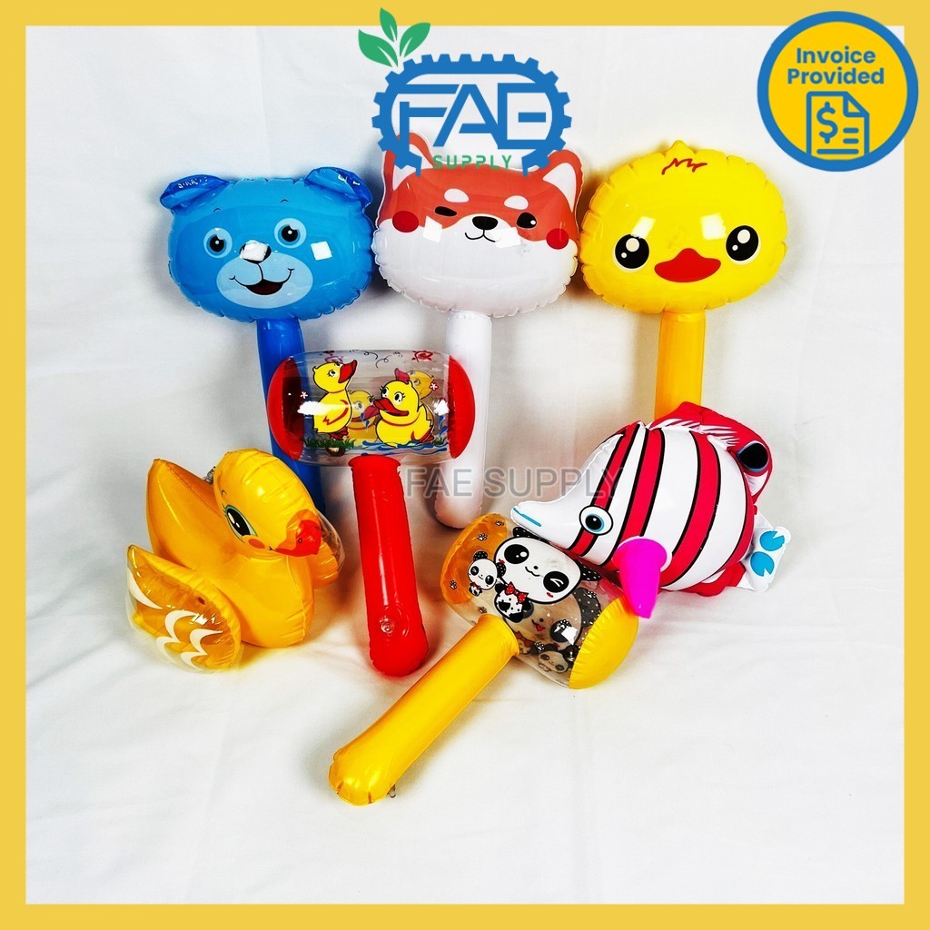 Cartoon Inflatable Hammer Toys animal cartoon fish bear duck penguin frog rabbit tomato tiger deer Kartun Mainan