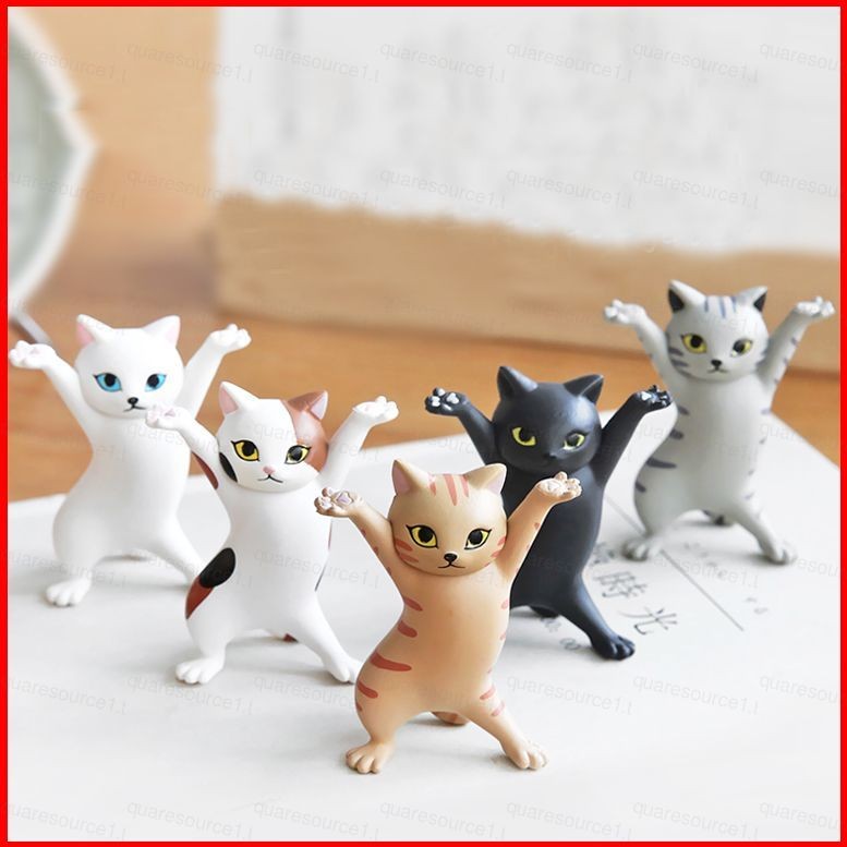 SQ1 Holder For AirPods Pen Holder Earphone Holder Toy Dancing Cat Home Decor Cute Student Desktop Office Ornament Gift