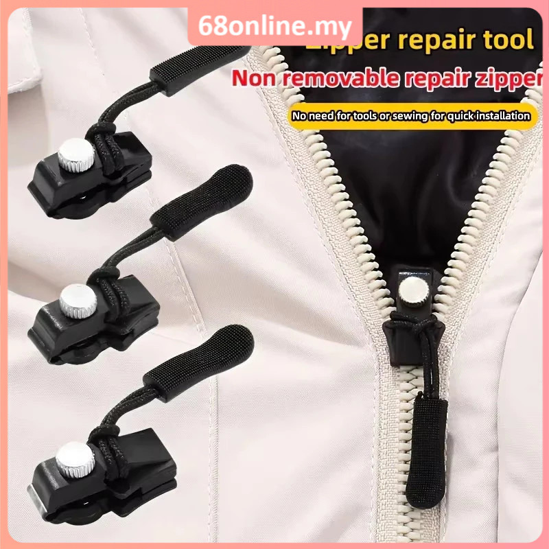 [Johor Seller] Zipper Repair Kit Removable Replacement Bad Buckle Instant Puller DIY Sewing Tools Jacket Luggage Bag