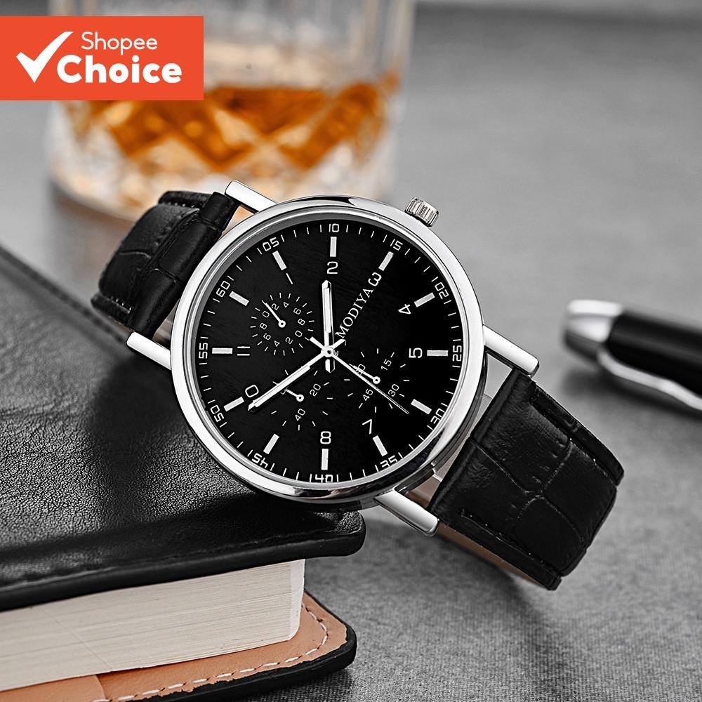 Minimalist Quartz Men's Watch - Elegant Leather Strap Gift Timepiece for Stylish Men