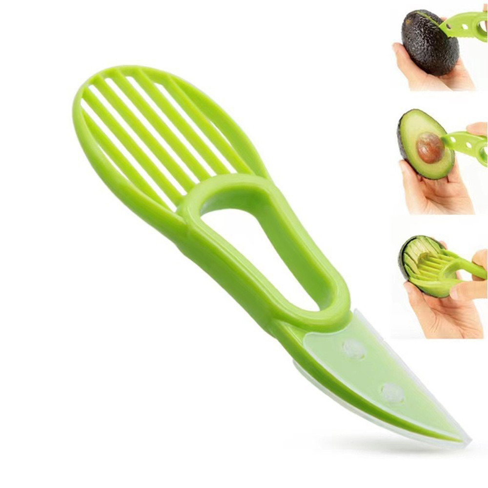 2 In 1 Avocado Slicer Shea Corer Butter Fruit Peeler Cutter Pulp Separator Plastic Knife Kitchen Vegetable Tools Kitchen Gadgets