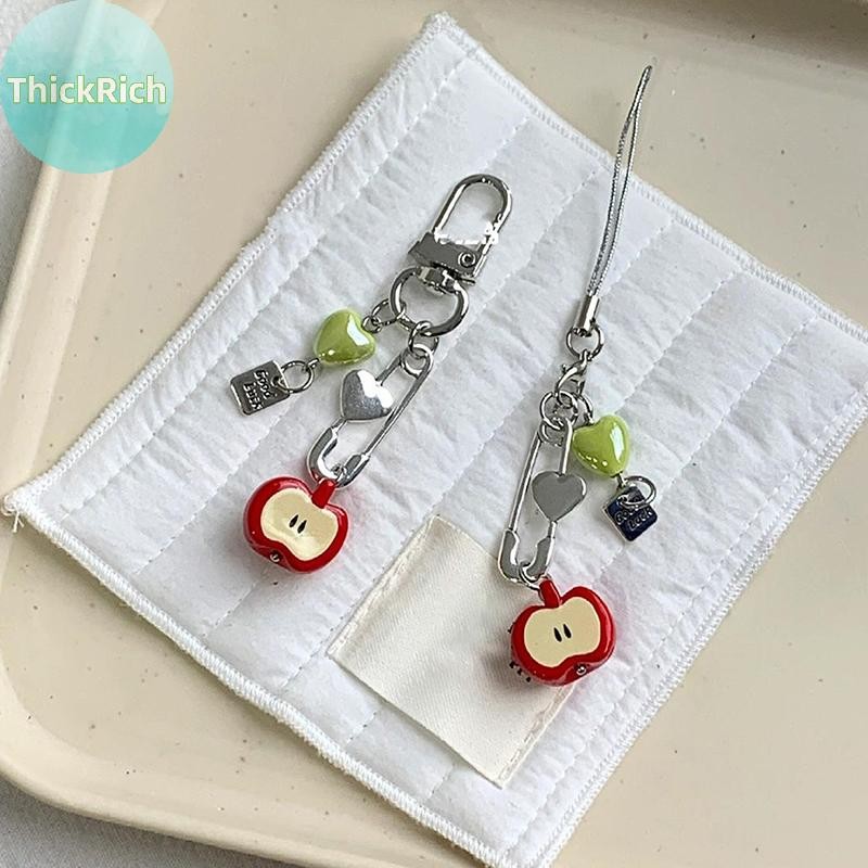ThickRich Sweet Fresh Heart  Keychain Phone Chain Lucky Beaded Pendant Charms Backpack Decoration Girls Fashion Camera Lanyard MY